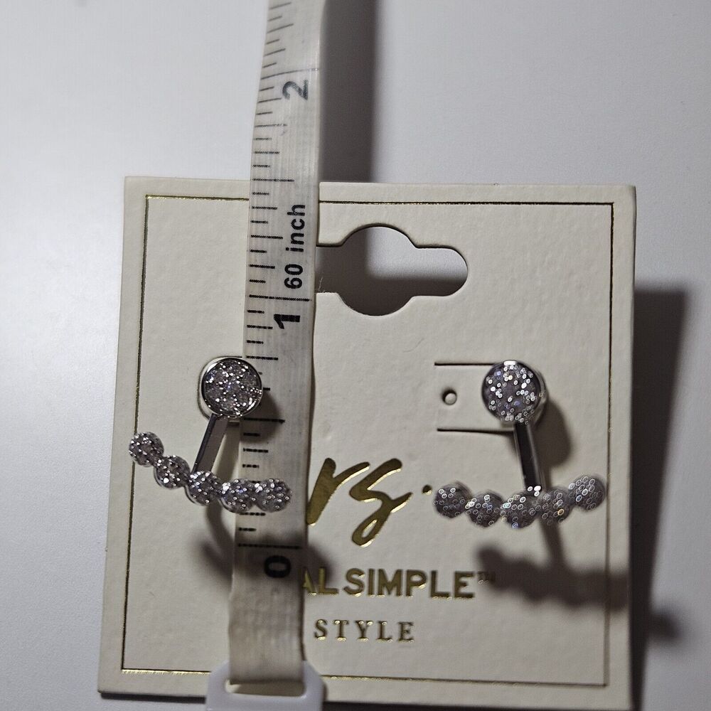 Real Simple Style Convertible Earrings With Rhinestones - Picture 6 of 10